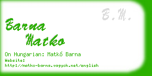 barna matko business card